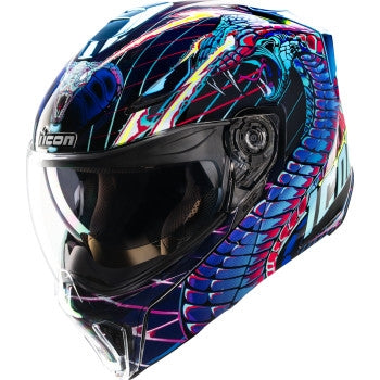 Load image into Gallery viewer, Icon Threshold Synthwave Lazer Cobra Helmet (Small, Blue)
