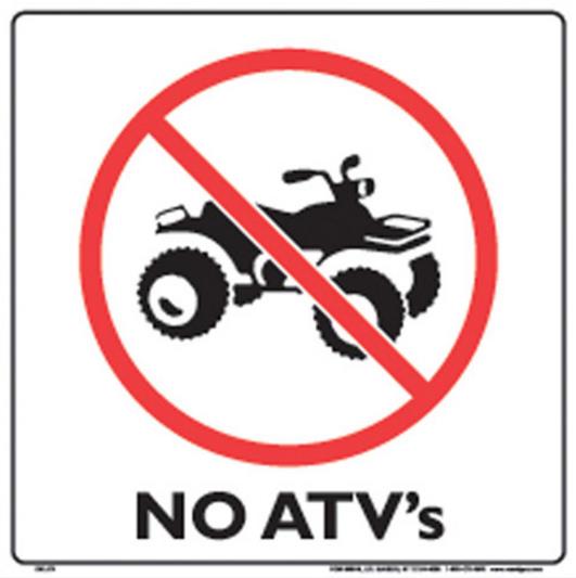 Voss 310 ATV WP 12x12in. Trail Sign - No ATVs (White/Black)