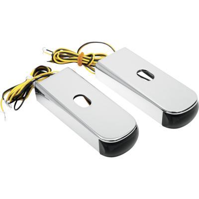 Alloy Art DSL-2 Fender Strut LED Marker Lights - Chrome with Red LED - Smoke Lens