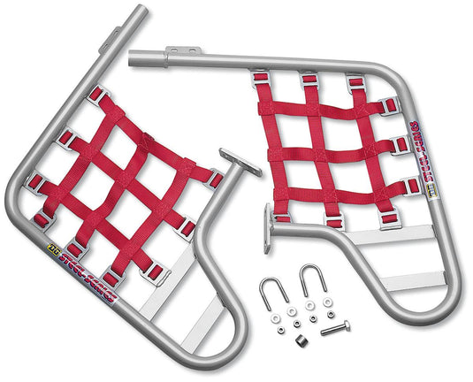 Dg Performance 54-2500 Steel Nerf Bars - Silver Bar - Red Web