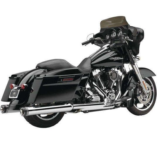 Cobra 6276 Gen 2 Neighbor Haters Slip-On Mufflers with Dual Cut -  Chrome with Black/Chrome Tip - 4in.