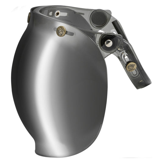 G-Max Universal 3-Snap Flip-Up Bubble Shield - Silver Iridium