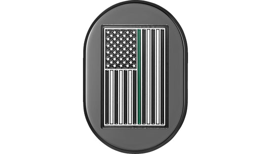 Figurati Designs FD72-AC-BLK-RT Antenna Cover - Black with Green Line American Flag