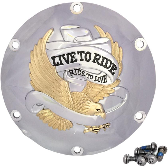 Drag Specialties 1107-0630 Live to Ride Derby Cover - Gold