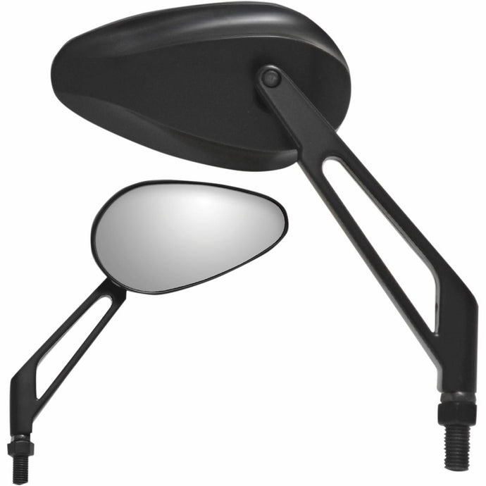 Parts Unlimited 0640-0963 X-Treme Mini Teardrop Mirror - Billet Style - Black