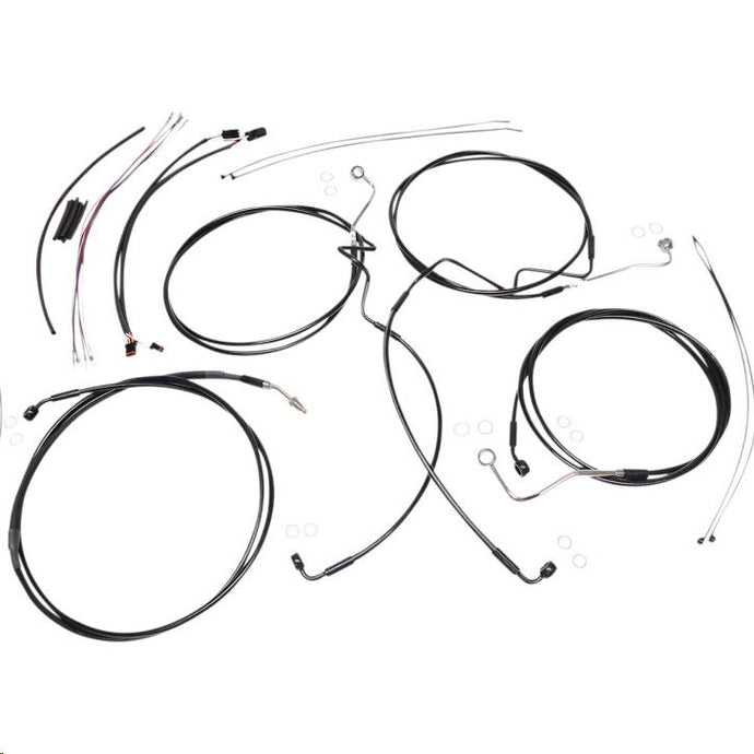 Magnum 486341 Black XR Handlebar Installation Kit with Black Fittings for 12-14in. Ape