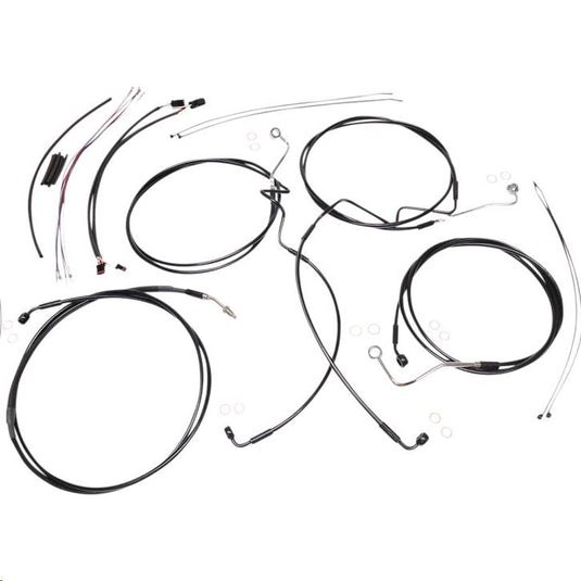 Magnum 486341 Black XR Handlebar Installation Kit with Black Fittings for 12-14in. Ape