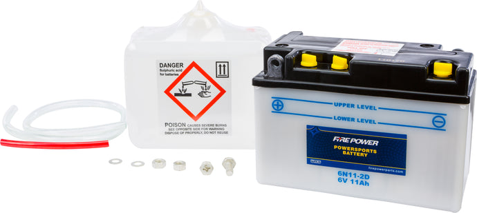Fire Power 6N11-2D Conventional 6V Standard Battery with Acid Pack