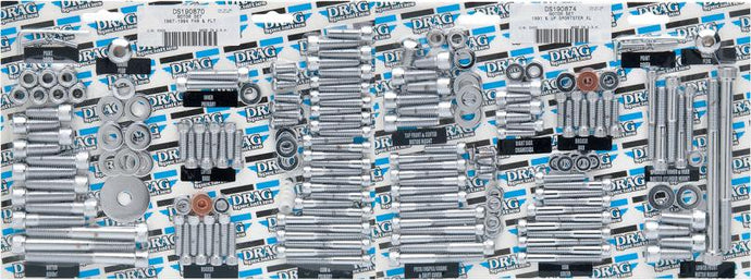 Drag Specialties DS-190761 Chrome Motor Bolt Set - Knurled