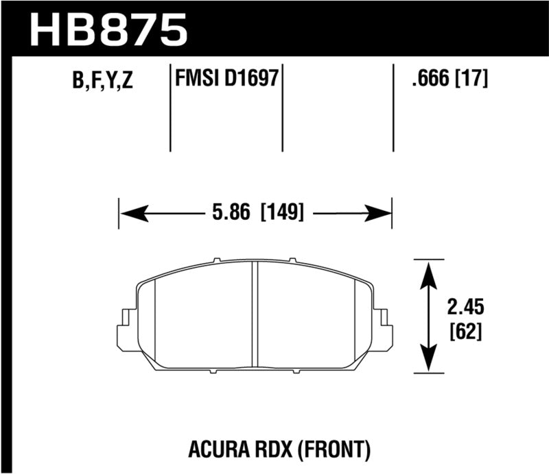 Load image into Gallery viewer, Hawk Performance HB875F.666 HAWK HPS Brake Pad Sets

