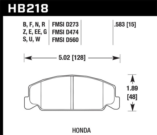 Hawk Performance HB218N.583 HAWK HP+ Brake Pad Sets