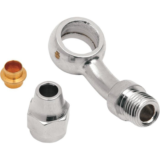 Drag Specialties 1742-0108 Universal Chrome 35deg. Banjo Fitting - 7/16in.