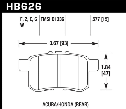 Hawk Performance HB626F.577 HAWK HPS Brake Pad Sets
