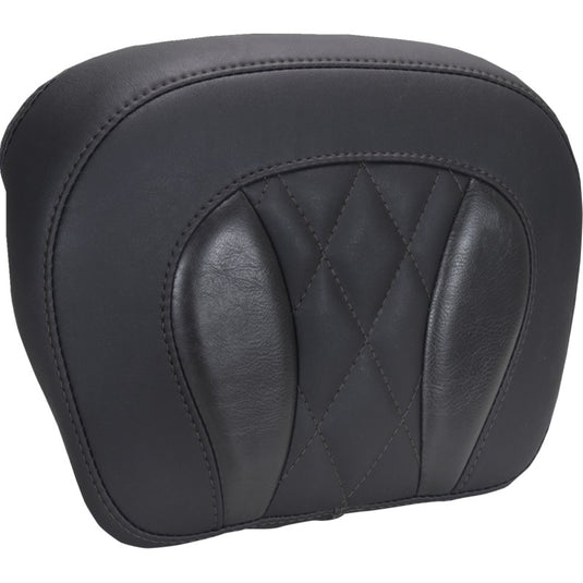 Mustang 88440 Touring Deluxe Chopped Tour-Pak Pad - Black/Black Diamond Stitching