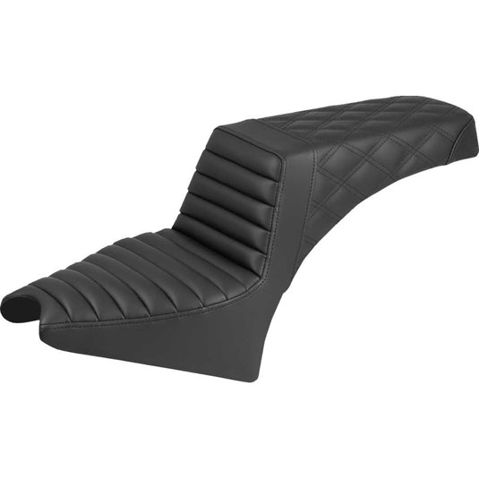 Saddlemen I25-33-176 Step-up Seat - Black - Front Tuck-n-Roll/Rear Lattice Stitch