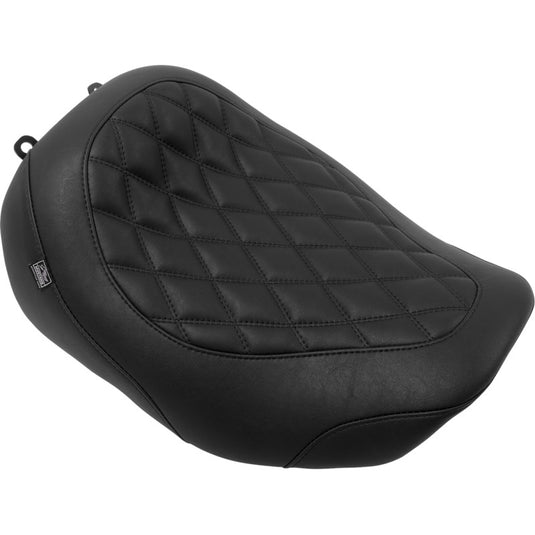 Mustang 88503 Wide Tripper Solo Seat - Black/Black Stitching