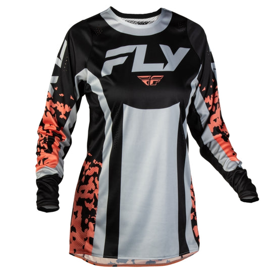 Fly Racing Lite Flake Womens Jersey (XX-Large, Black/Light Gray/Coral)