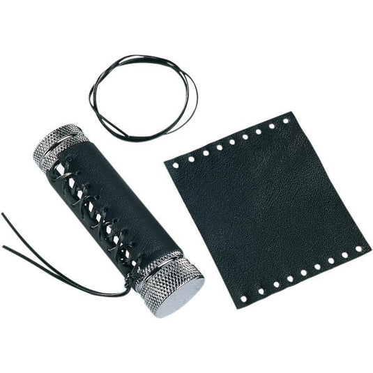 Drag Specialties DS-243058 Black Leather Grip Covers