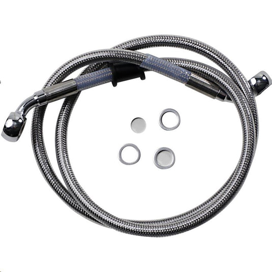 Drag Specialties 1741-5843 Standard Length Front Stainless Steel Brake Line Kit - Clear