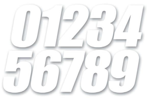 Dcor 45-14-8 Individual Numbers 4in. - No.8 - White