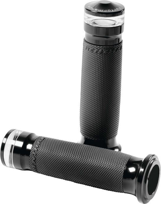 Performance Machine 0063-2101M-B Vision Series Contour LED Turn Signal Grips with Cable Throttle - Black Anodized