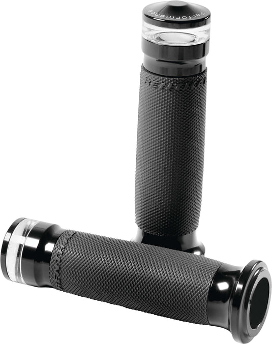 Performance Machine 0063-2101M-B Vision Series Contour LED Turn Signal Grips with Cable Throttle - Black Anodized