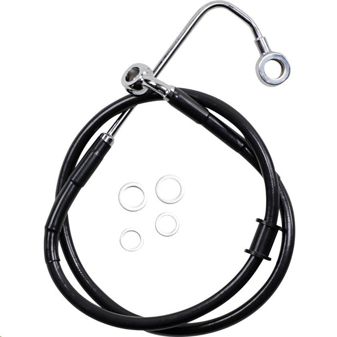 Drag Specialties 1741-5770 Standard Length Front Stainless Steel Brake Line Kit - Black Vinyl