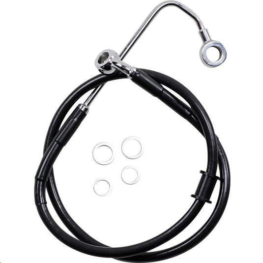 Drag Specialties 1741-5770 Standard Length Front Stainless Steel Brake Line Kit - Black Vinyl