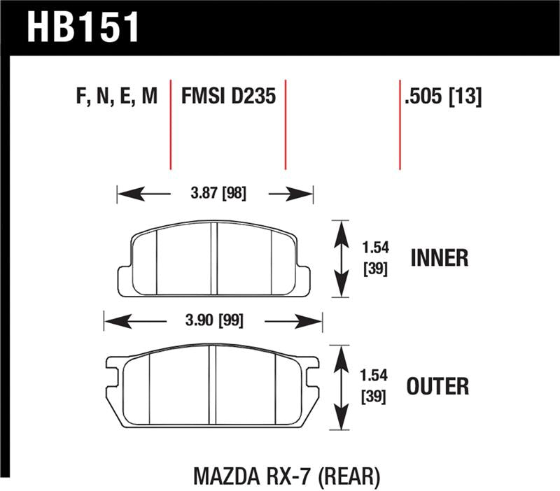 Load image into Gallery viewer, Hawk Performance HB151E.505 HAWK Blue 9012 Brake Pad Sets
