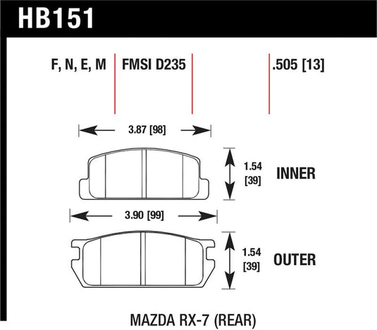 Hawk Performance HB151E.505 HAWK Blue 9012 Brake Pad Sets
