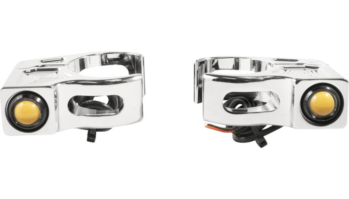 Joker Machine 05-220-3 Fork-Mount Turn Signal -  Chrome Plated