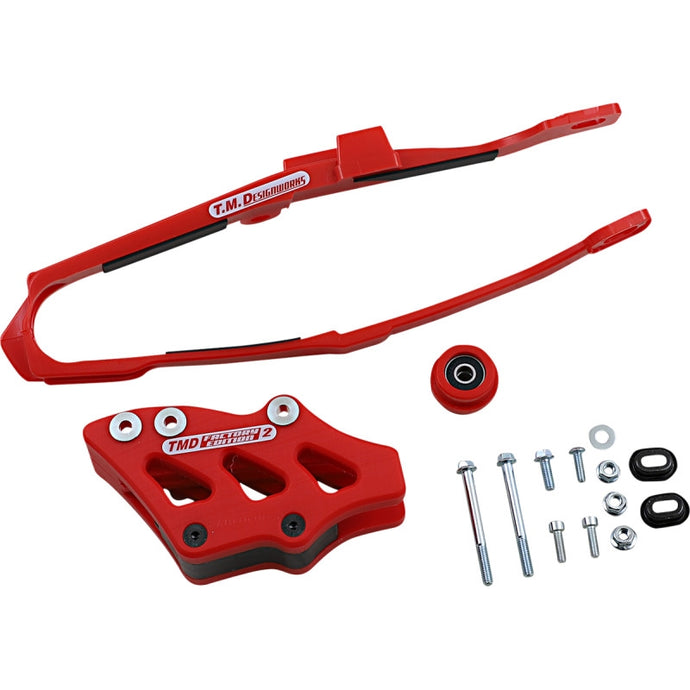 T.M. Designworks DCK-OR13-RD Dirt Cross Multi-Purpose Chain Slide-N-Guide Kit FE2 Guide - Red