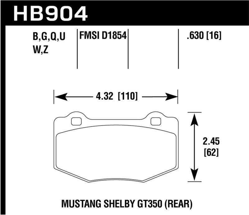 Load image into Gallery viewer, Hawk Performance HB904G.630 HAWK DTC-60 Brake Pad Sets

