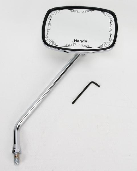 Emgo 20-21720 Universal Scrolled Mirror - Honda, 10mm Thread - Either