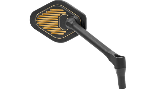 Drag Specialties 0640-1867 Short Stem Adjustable Mirror - Black/Gold - Right