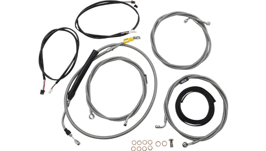 La Choppers LA-8056KT3-13 Complete Plug and Play Cable Kit - Stainless Braided