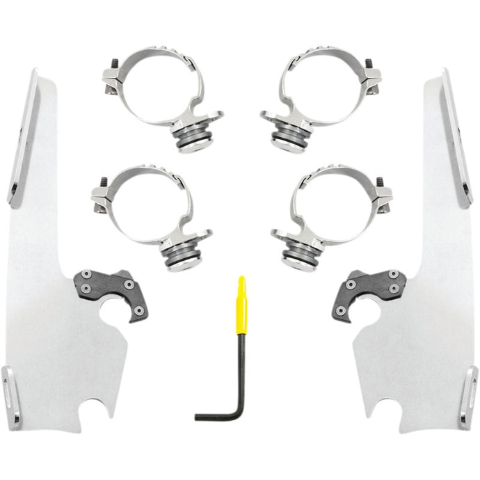 Memphis Shades MEK2054 Plates-Only Kit for Changing Sportshield to Fats/Slim or Batwing Fairing - Polished