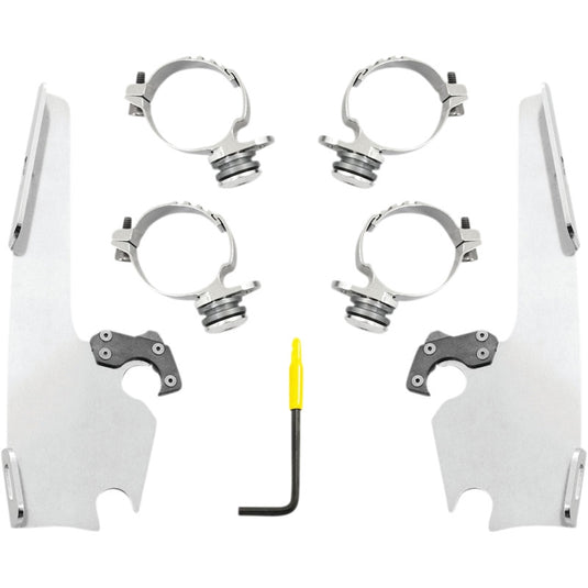 Memphis Shades MEK2054 Plates-Only Kit for Changing Sportshield to Fats/Slim or Batwing Fairing - Polished