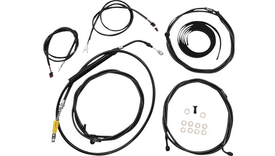 La Choppers LA-8058KT3-19M Complete Plug and Play Cable Kit - 18in.-20in. - ABS - Midnight