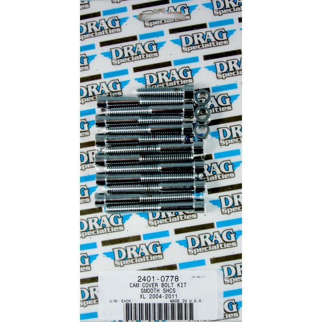 Drag Specialties 2401-0778 Cam Cover Chrome Socket-Head Bolt Set - Smooth