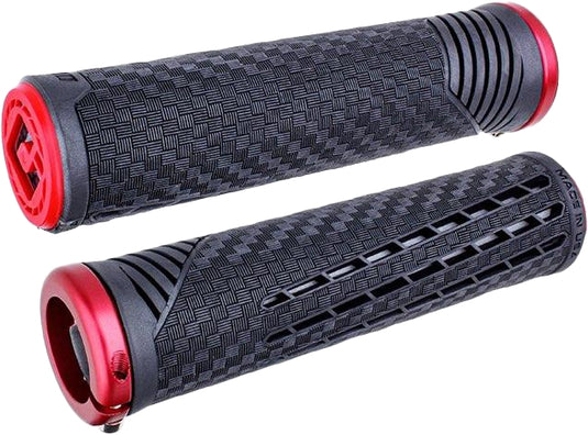 Odi F35CFBR-R CF V2.1 Lock-On Grips - 135mm - Pearl Black/Red with Matte Red