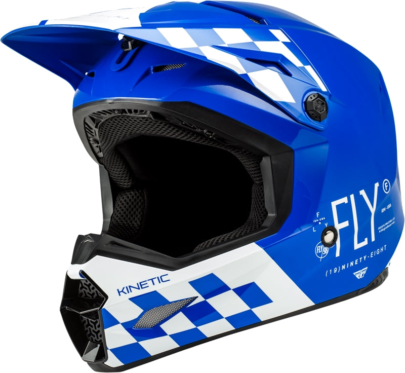 Load image into Gallery viewer, Fly Racing Kinetic Lite Rival Helmet (Small, Gloss Blue/White)
