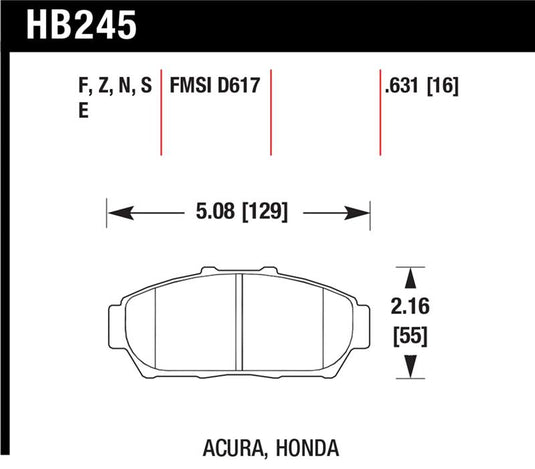 Hawk Performance HB245F.631 HAWK HPS Brake Pad Sets