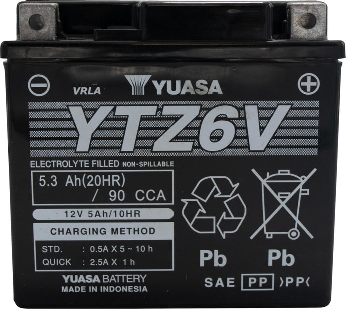 Yuasa YUAM726ZS Maintenance Free Battery - YTZ6V