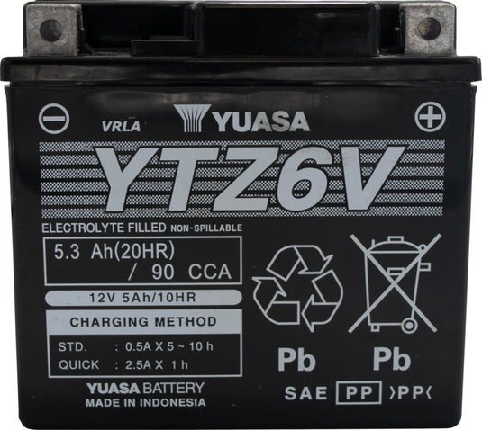 Yuasa YUAM726ZS Maintenance Free Battery - YTZ6V