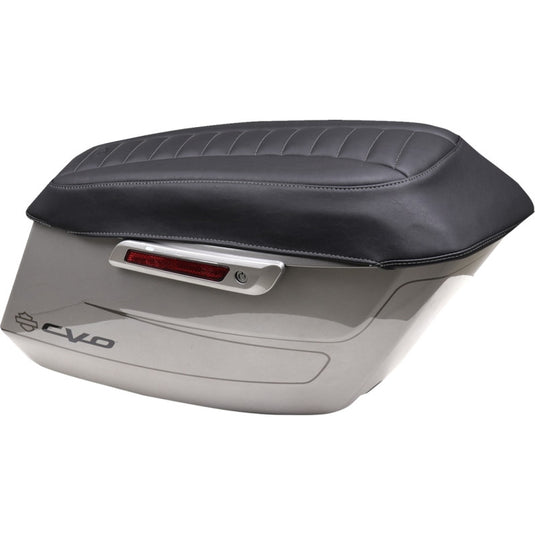 Mustang 88404GM Saddlebag Lid Cover - Black - Gunmetal Stitching