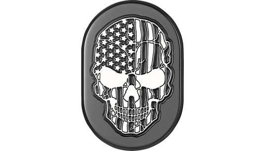 Figurati Designs FD28-AC-BLK-LT Antenna Cover - Black with Contrast Cut American Flag Skull