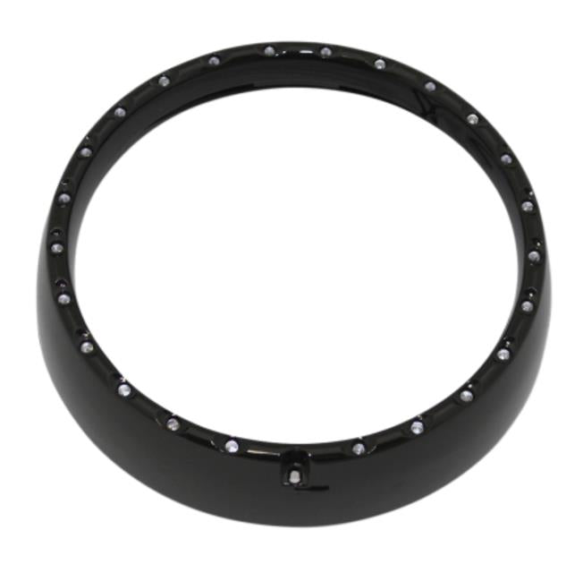 Custom Dynamics CDTB-7TR-2B 7in. LED Halo Headlight Trim Rings with Built-In Turn Signals - Gloss Black