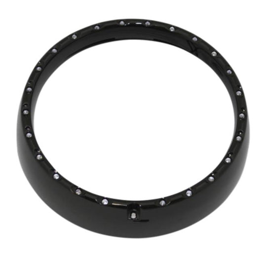Custom Dynamics CDTB-7TR-2B 7in. LED Halo Headlight Trim Rings with Built-In Turn Signals - Gloss Black
