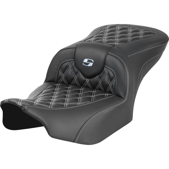 Saddlemen 823-07-20605 Roadsofa CF LS Seat without Backrest - Silver Stitching